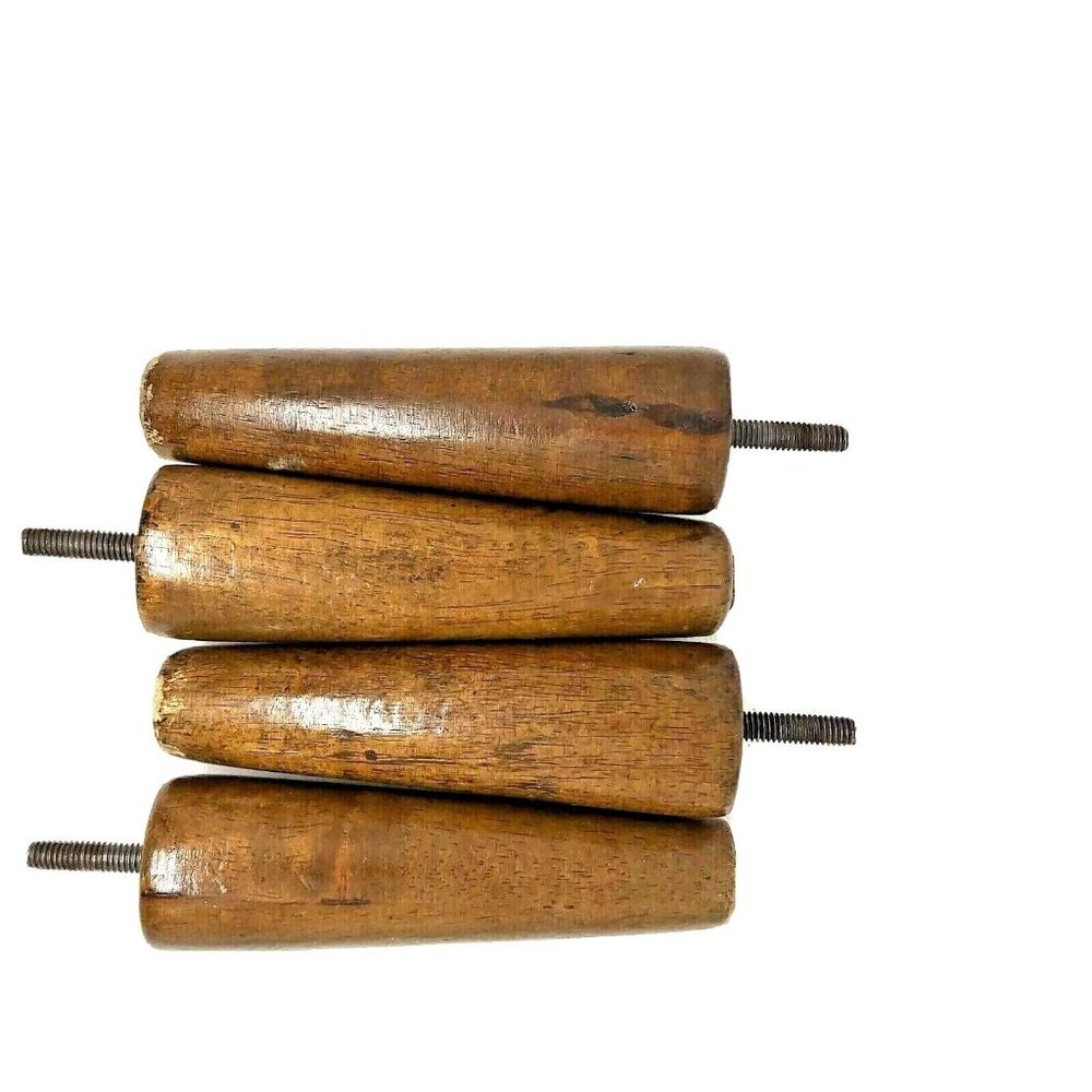 Furniture Legs Tapered Solid Wood  6 inches Height Set of 4 Vintage